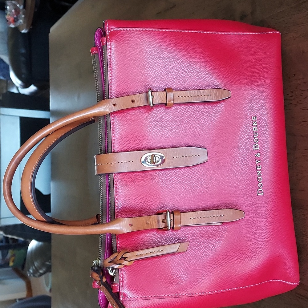 Dooney & Bourke Red Leather Satchel,  EUC